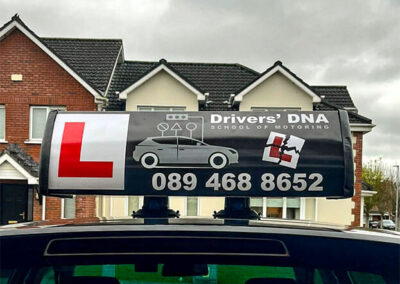driving school roofsign for glass car roof